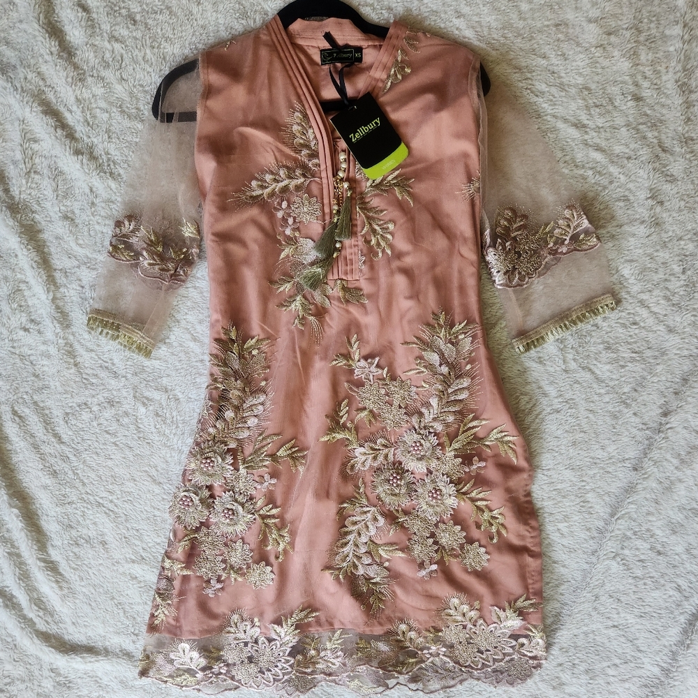 Zellbury Tailored Dress with Floral Embroidery